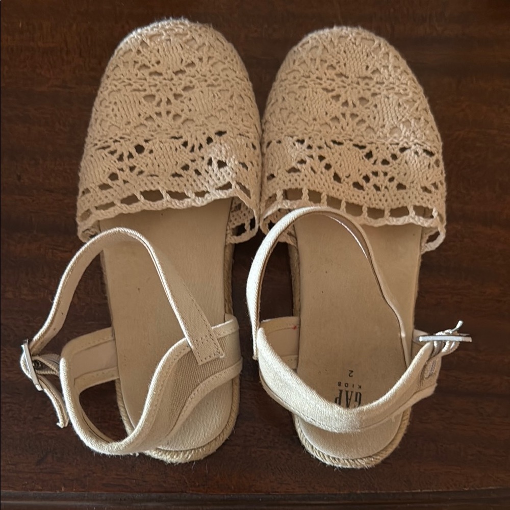Beige Crochet Espadrille Sandals - Kid’s Gap Casual Summer Shoes